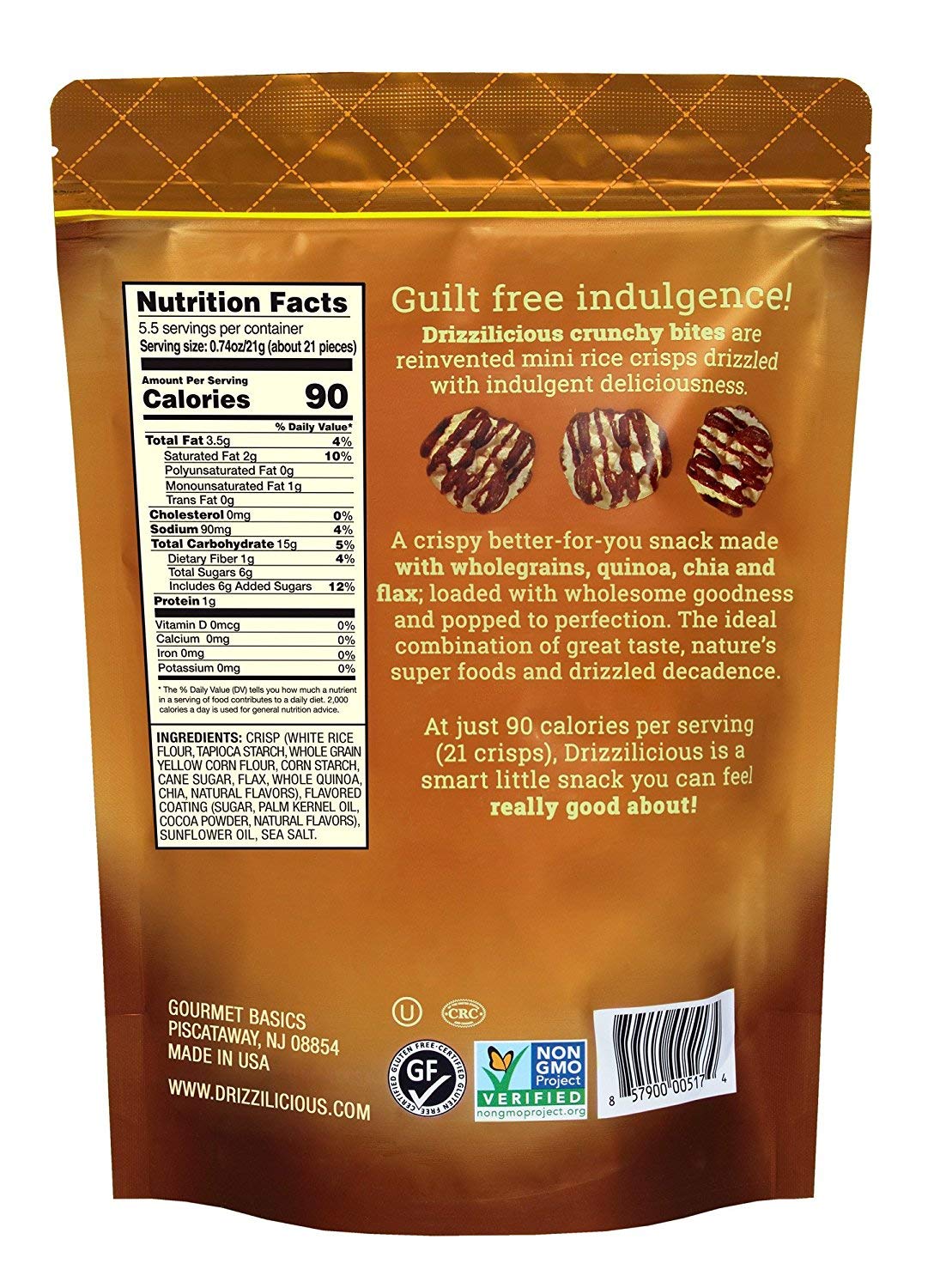 Drizzilicious Crunchy Drizzle Bites S'Mores Gluten Free 4 Ounce ., 4 Ounce