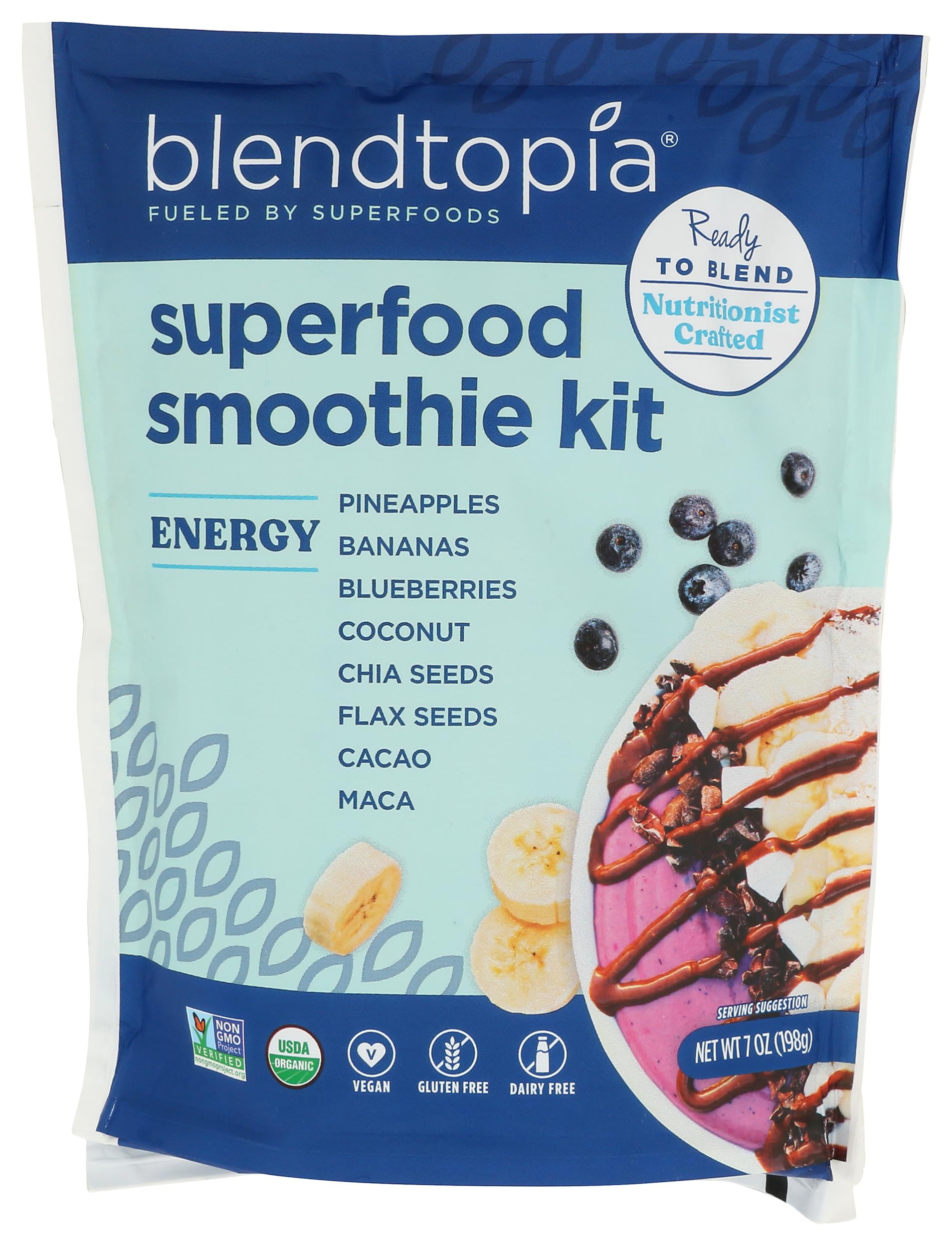 BLENDTOPIA Smoothie Energy Blend Superfood, 7 OZ