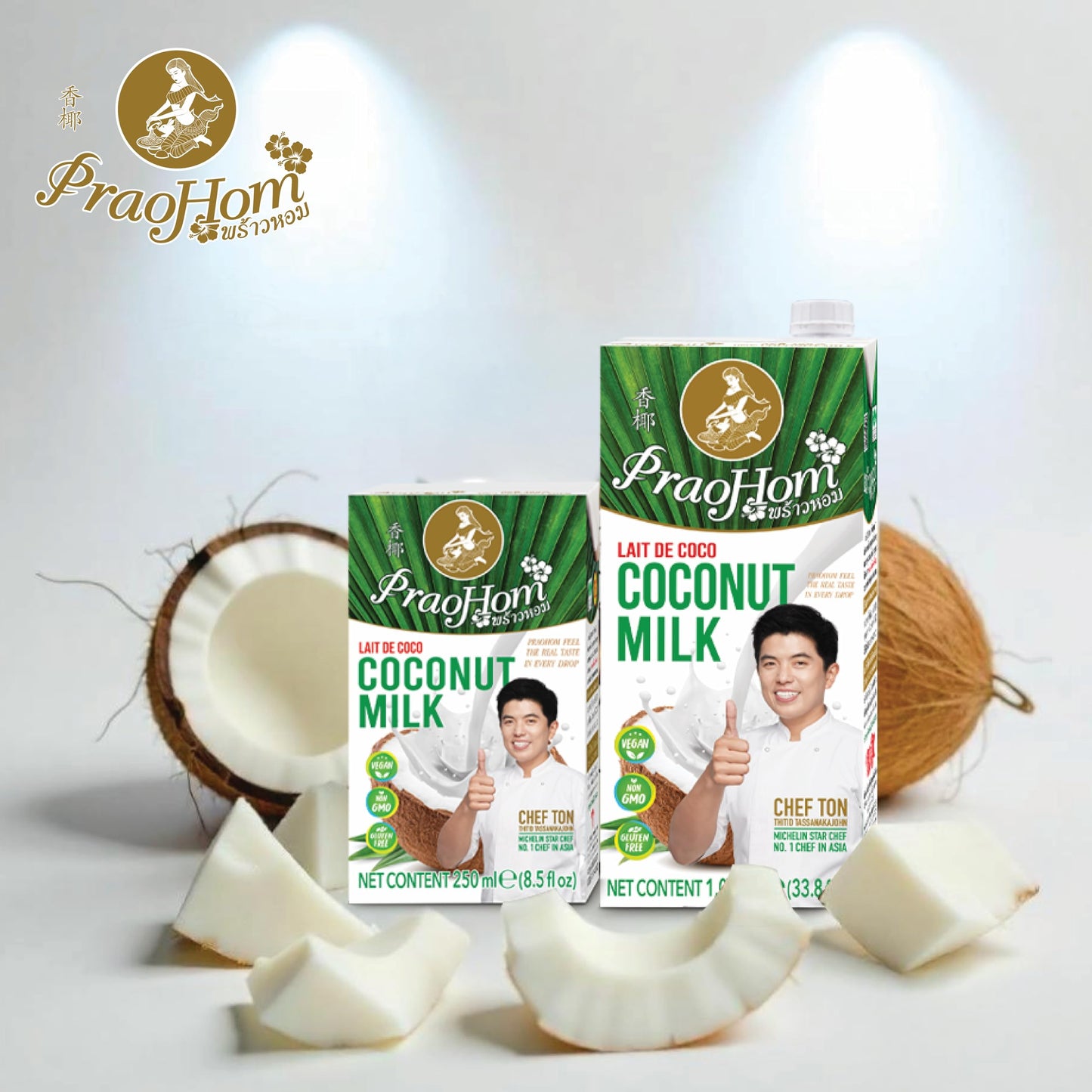 PRAOHOM Coconut Milk - Plant-Based Dairy Free Alternative - 8.5 Fl Oz (Pack of 6) - No Added Sugar - Ideal for Cooking and Baking