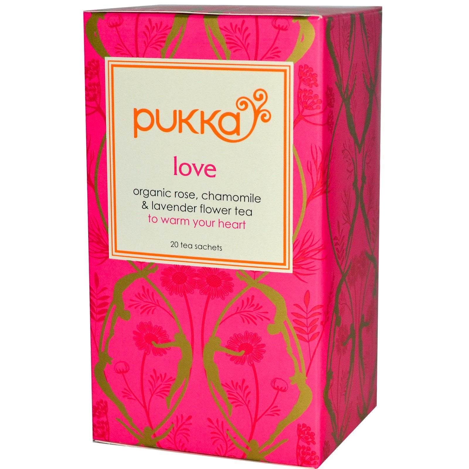 Pukka Herbs Organic Herbal Teas From England Love - Rose, Chamomile & Lavender Enriching Teas 20 Ea. (Pack Of 4)
