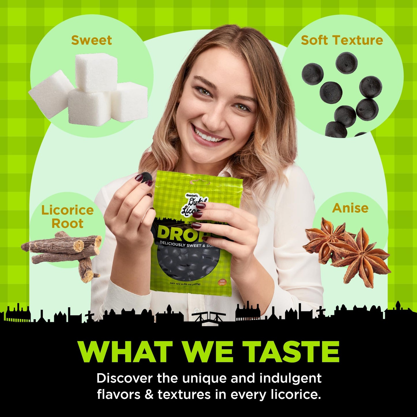 Gustaf'S Dutch Licorice Drops - 3 Pack Of 5.2Oz Bags - Sweet Black Licorice Candy Drops - Dutch Candy From Netherlands - Sweet B