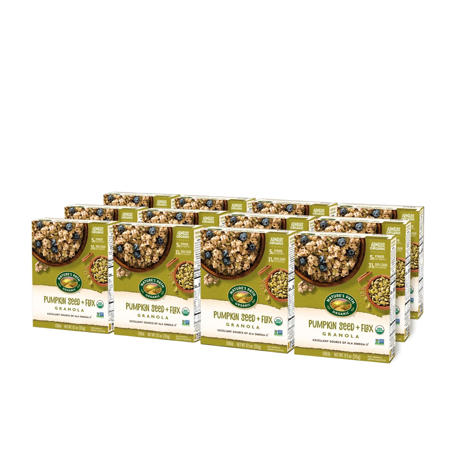 Nature'S Path Organic Pumpkin Seed + Flax Granola, 11.5 Oz (Pack Of 12), Non-Gmo