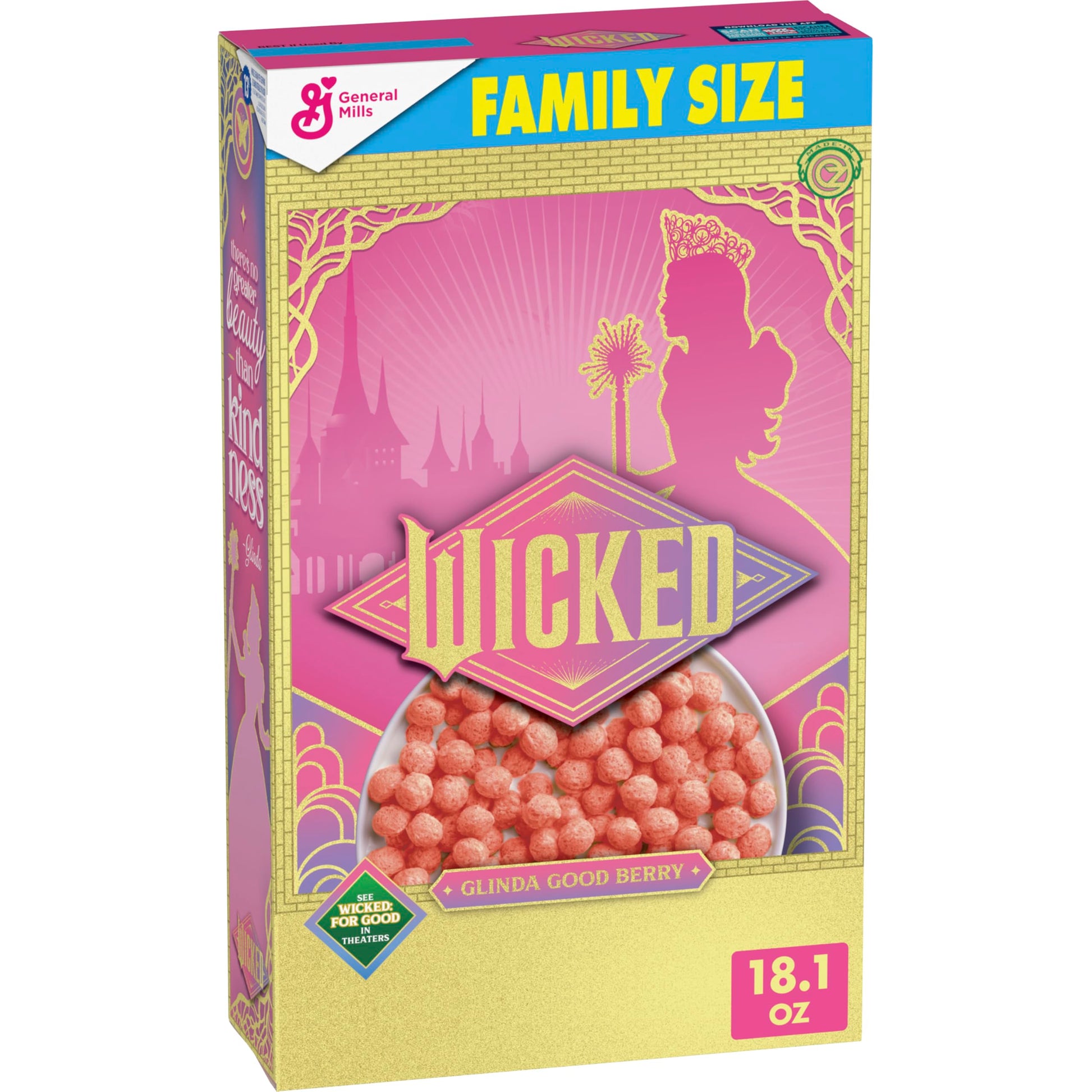 General Mills Wicked Cereal, Glinda Good Berry Flavor, Family Size, 18.1 oz