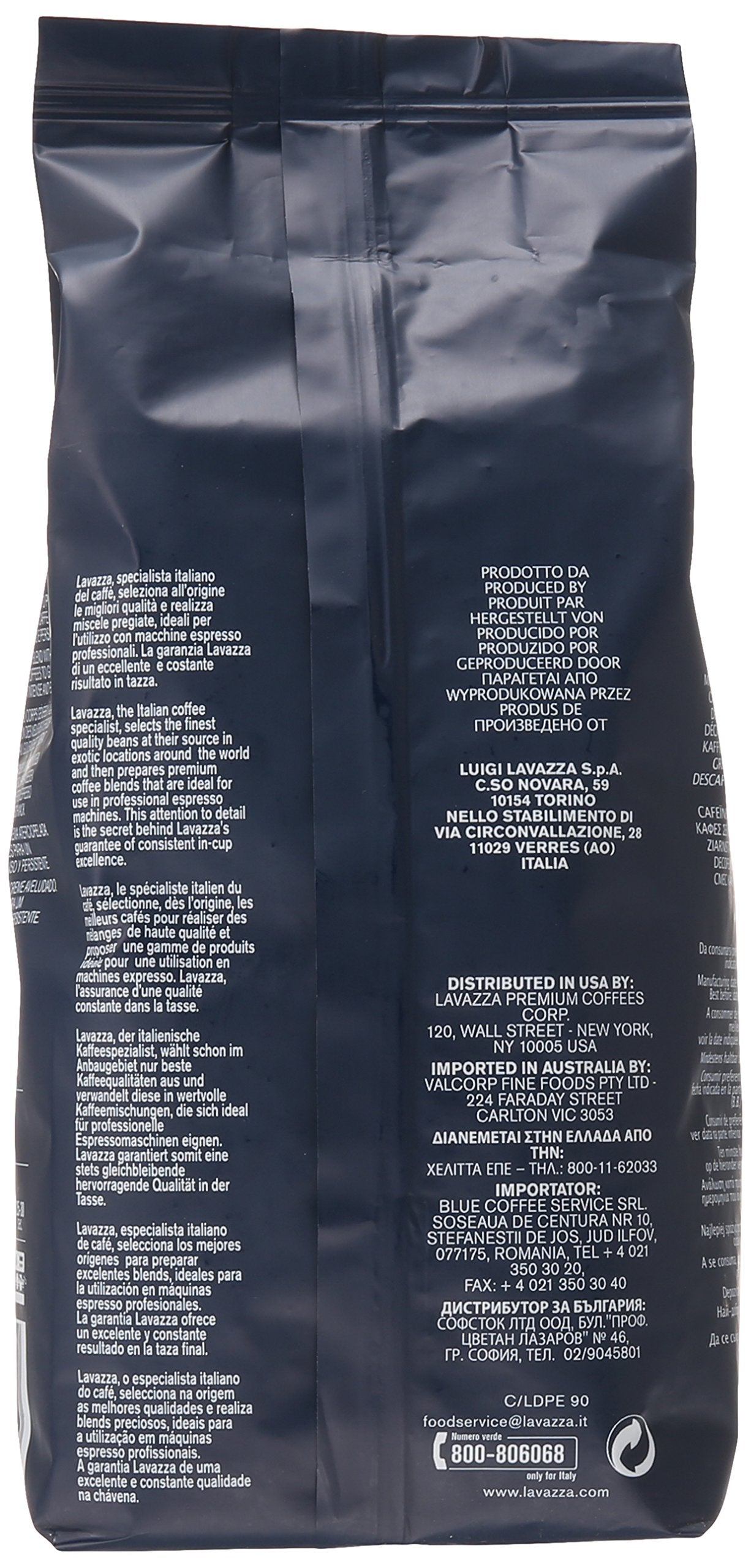 Lavazza Decaf Espresso Bean, 17.6 Ounce