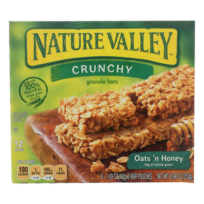 Nature Valley Crunchy Granola Bars | Whole Grain Oats & Honey, 210G (10 Bars-Pack Of 5) | Multigrain Energy Bars| No Artificial 