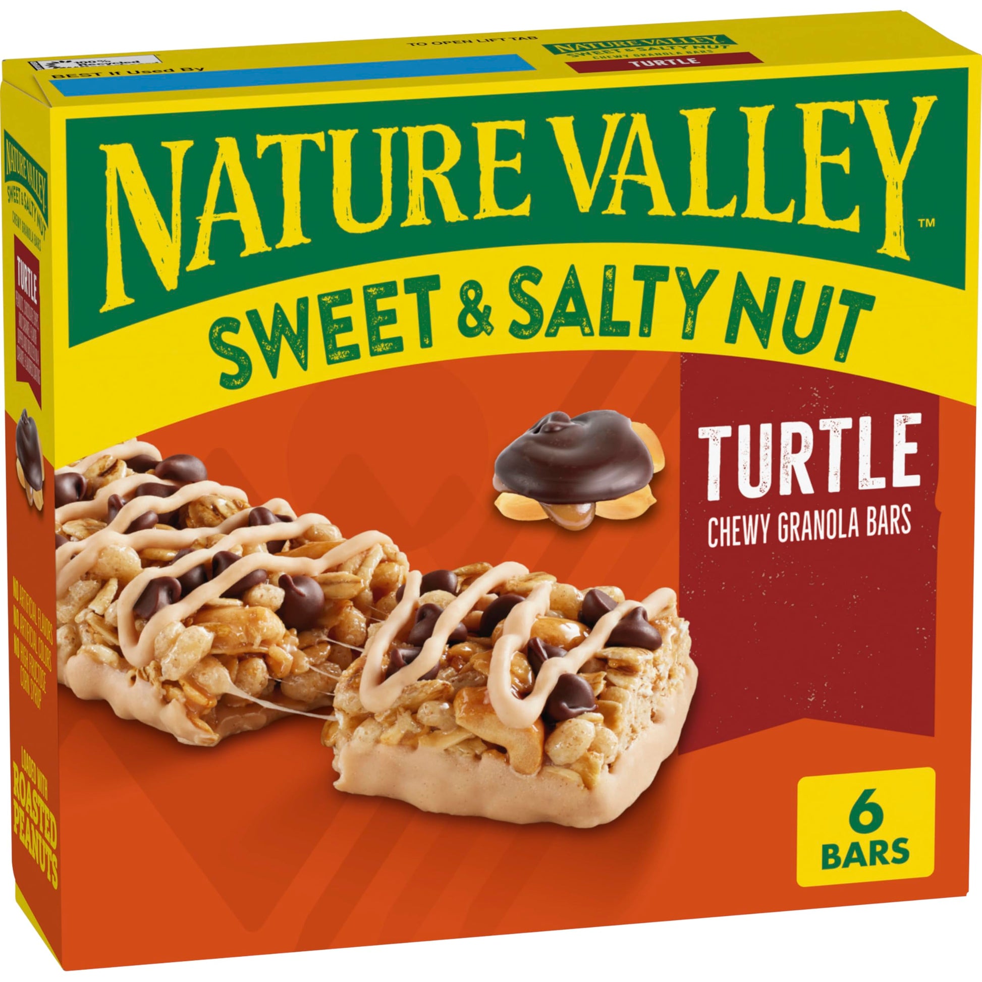 Nature Valley Granola Bars, Sweet and Salty Nut, Turtle Flavor, 6 Count, 7.2 oz