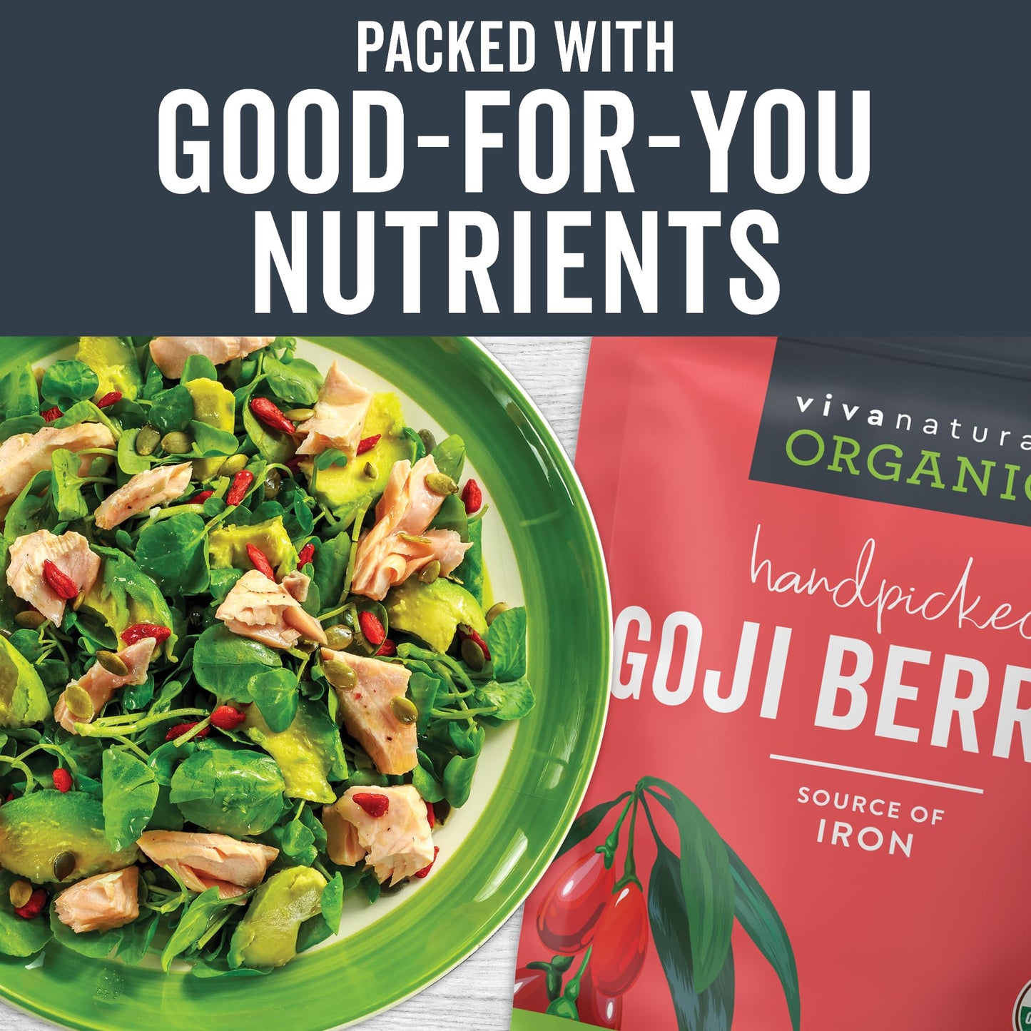 Viva Naturals Organic Dried Goji Berries, 32 Oz (2 Lb) Non-Gmo And Vegan Wolfberries, Perfect For Baking, Smoothies, Teas And Sn