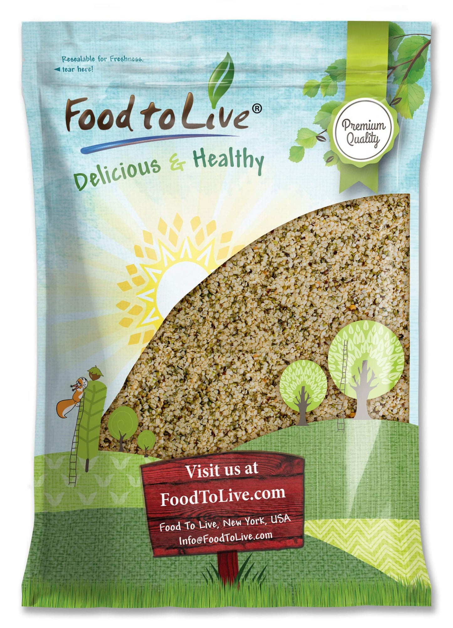 Food to Live Canadian Hemp Seeds, Raw Hulled, Vegan Superfood, 8 Pound