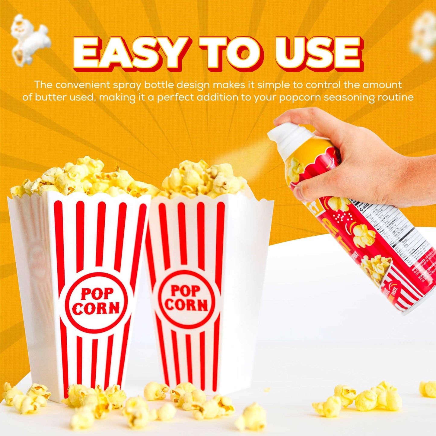 POPCORN PERFECT: Popcorn Butter spray for Microwave and Popcorn Maker, Popcorn toppings, Tastes like Movie Theatre Butter, Bette