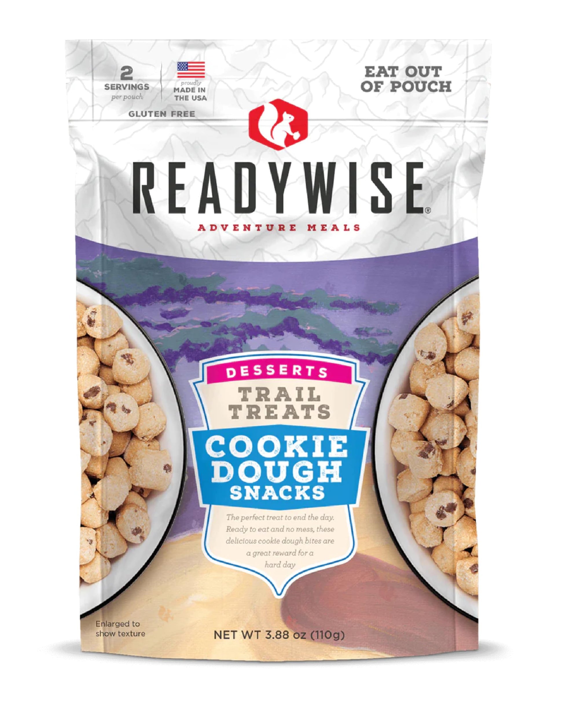 Readywise - Outdoor Cookie Dough Trail Treats, 2 Servings, Pack Of 1, Emergency Preparedness, Freeze Dried Food, Mre, Snack Pack