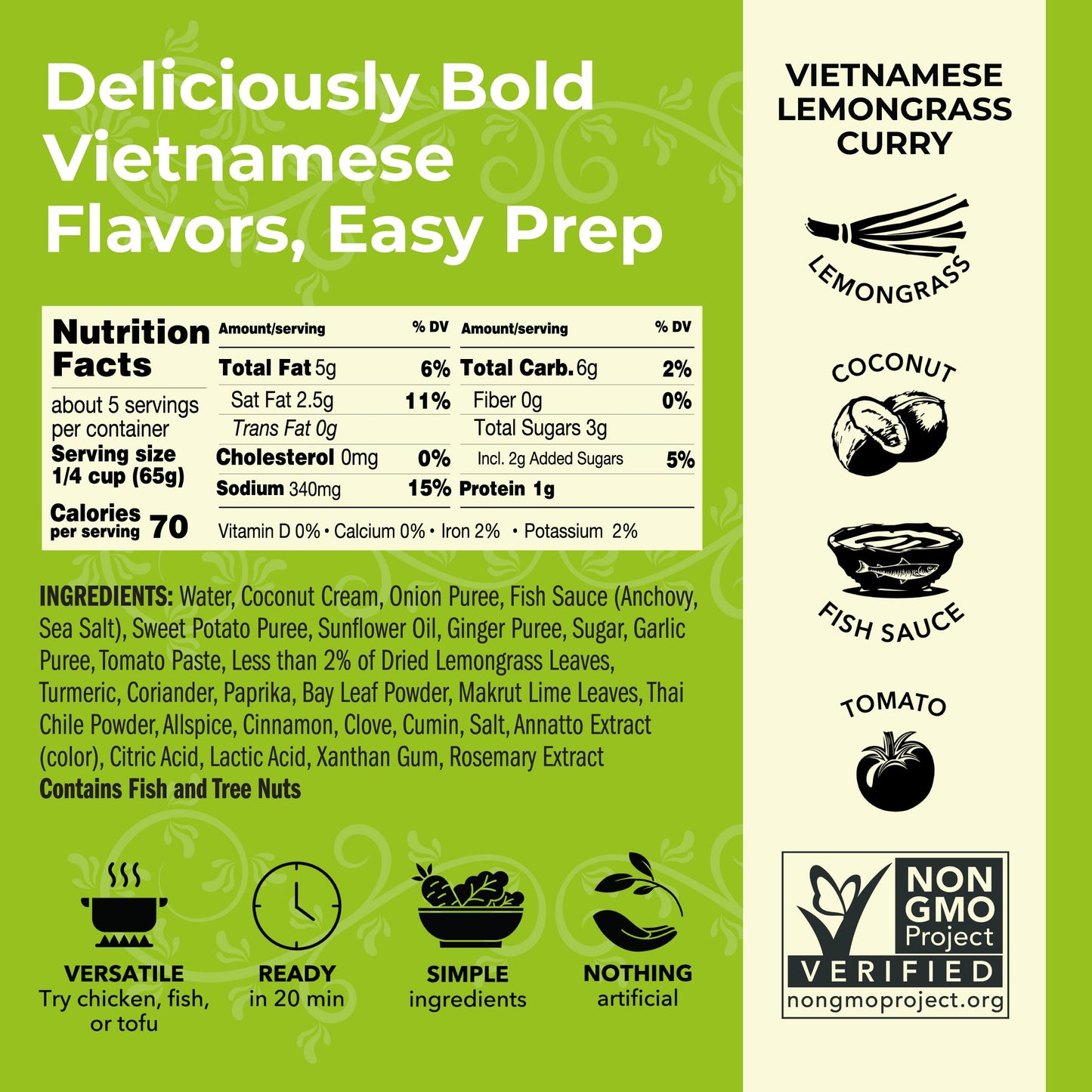 Red Boat Fish Sauce Lemongrass Curry, 12 oz - Complex Flavors, Simple Ingredients, Ready in 20 Minutes