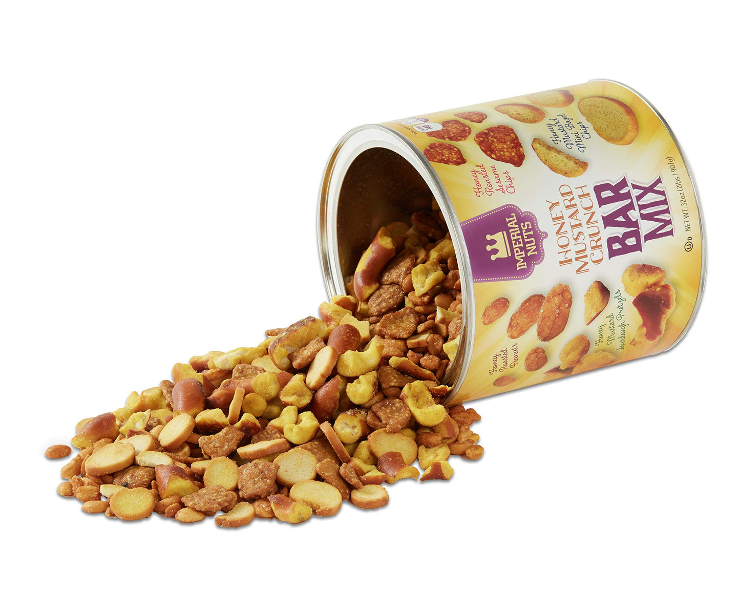Imperial Nuts Mixed Nuts Bar Mix - Honey Mustard Sourdough Pretzels, Peanuts, Sesame Chips, Mini Bagel Chips, 2 Pound