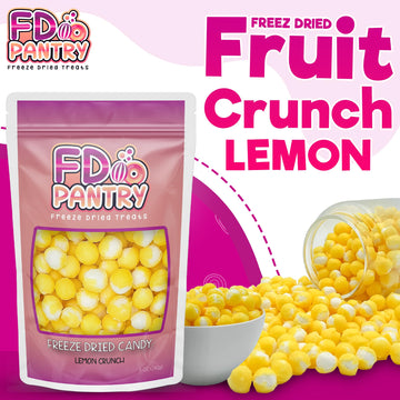 Freeze Dried Sour Lemon Crunchy Candy - 5 Oz Unique Candies Delight Crunchy Treat Snack Gift Sour Heads Citrus