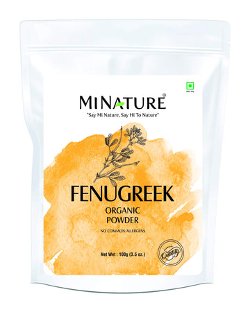 Mi Nature Usda Certified Organic Fenugreek Powder (Trigonella Foenum | 100G (3.5Oz) |100% Natural, Organically Grown | Resealabl