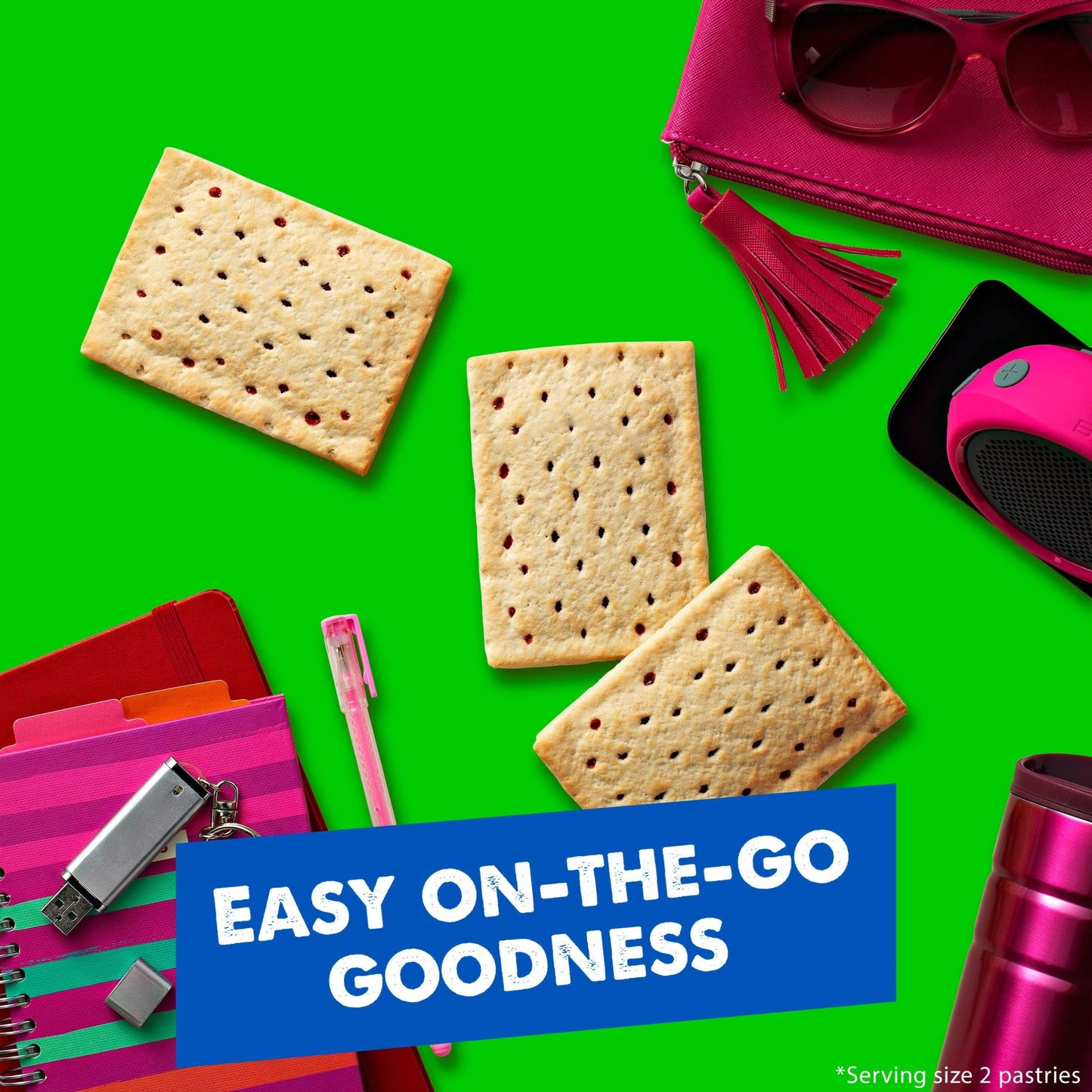 Pop-Tarts Toaster Pastries, Breakfast Foods, Kids Snack, Unfrosted Strawberry (96 Pop-Tarts)