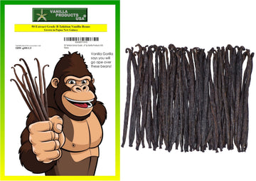 50 Tahitian Extract Grade B Natural Vanilla Beans 5~6 By Vanilla Products Usa