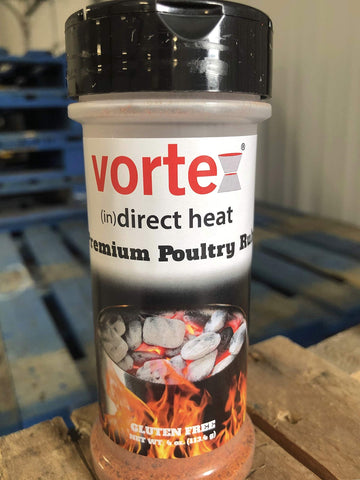 VORTEX (IN)DIRECT HEAT Premium Poultry Rub Chicken Seasoning, 4 oz, Black White, for BBQ, Smoker, Grilling, and Chicken Wings