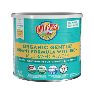Earths Best Organic Baby Formula, Gentle Infant Formula For 0-12 Months, Milk-Based Powder With Iron, Omega-3 Dha & Omega-6 Ara, 21 Ounce Container