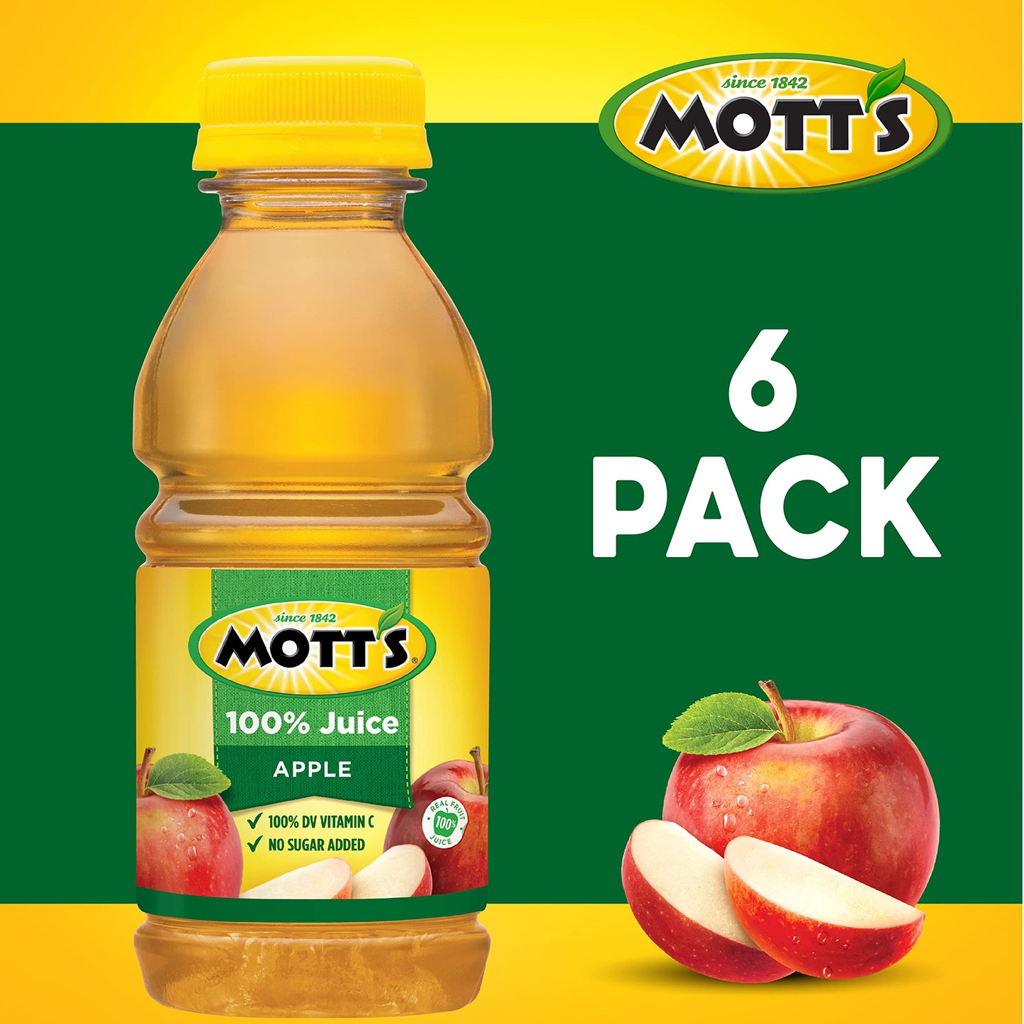 Motts 100% Original Apple Juice, 8 fl oz bottles, 6 pack