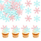 Gyufise Pink Edible Cupcake Toppers, Snowflake Cake Decorations, 1.7 x 1.7, Rice Paper, Christmas Winter Party Supply