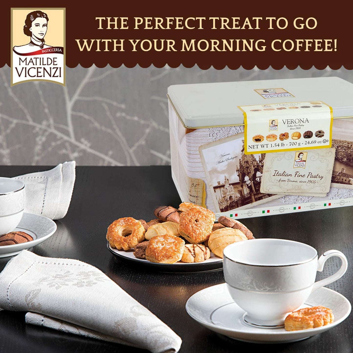 Italian Fine Pastry Cookies Assortment From Verona | 6 Different Filling - Hazelnut Chocolate Milk, Raspberry Cashews Almond, Co