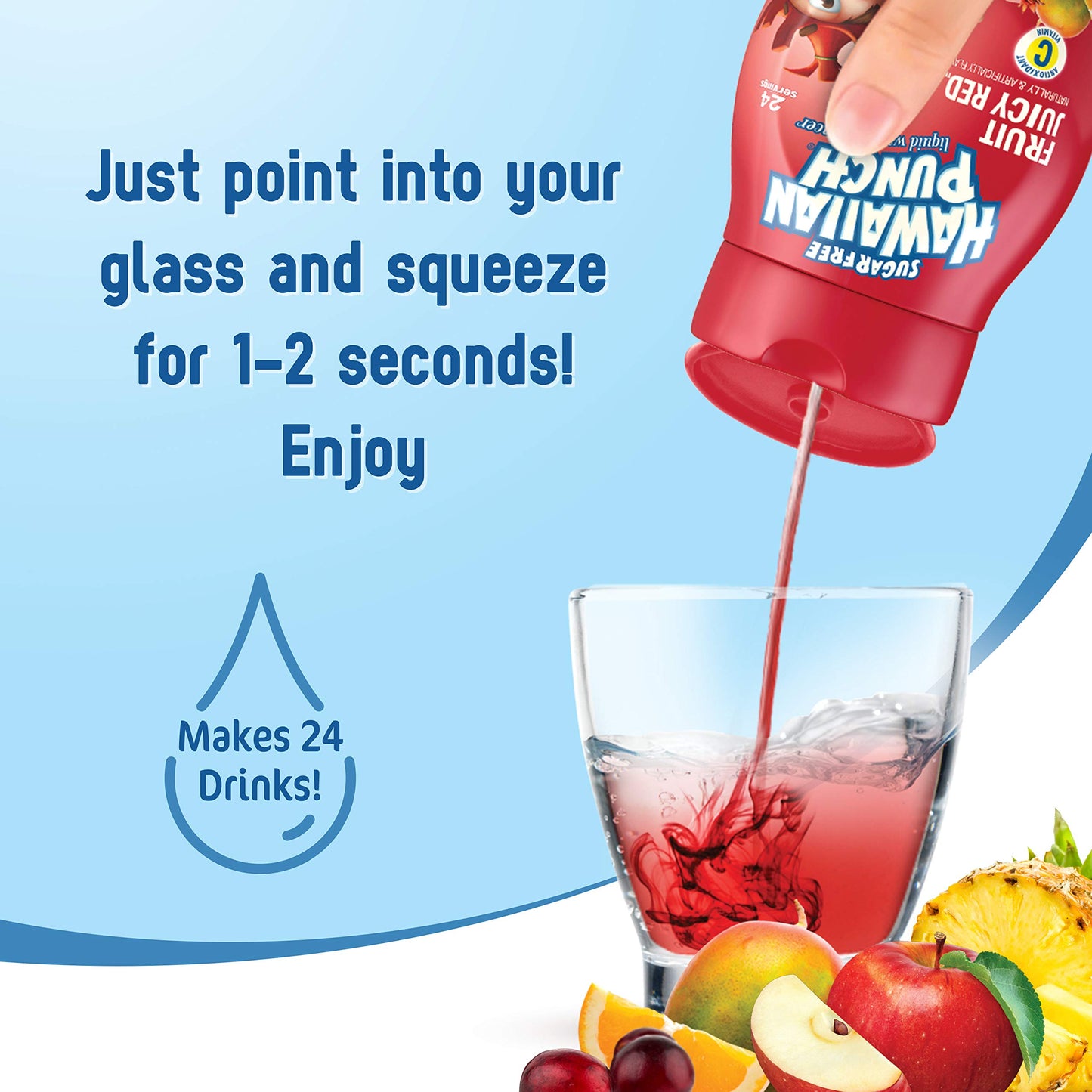 Hawaiian Punch, Fruit Juicy Red, Liquid Water Enhancer - New, Better Taste! (4 Bottles, Makes 96 Flavored Water Drinks) - Sugar Free, Zero Calorie