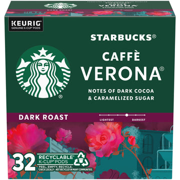 Starbucks K-Cup Coffee Pods, Dark Roast Coffee, Caffè Verona, 100% Arabica, 32 Pods