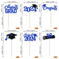 Rssta i Cupcake Toppers 24 Pack Glitter Graduation 2025 Blue Black Diploma Cap Cake Picks
