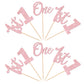 24 Pcs One Cupcake Toppers Glitter 1St Birthday Cupcake Picks Number 1 First Birthday One Cake Decorations For Baby Shower Kids