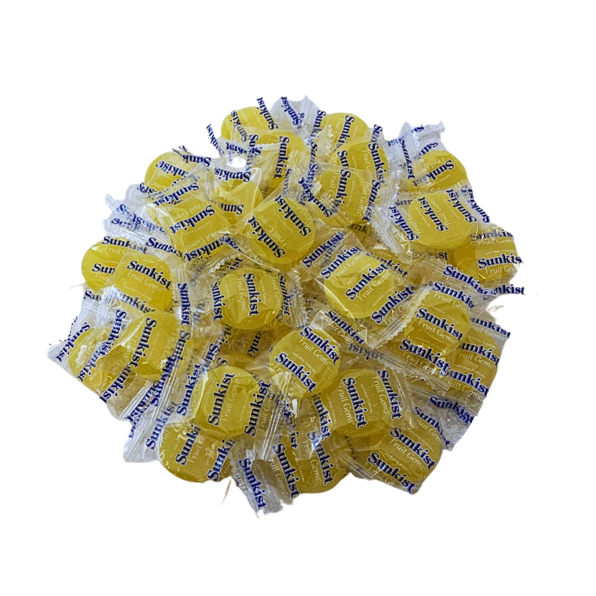 Individually Wrapped Fruit Gem Soft Candy Only Lemon Flavor -1lbs, 16 Oz (Packaging Might Vary)