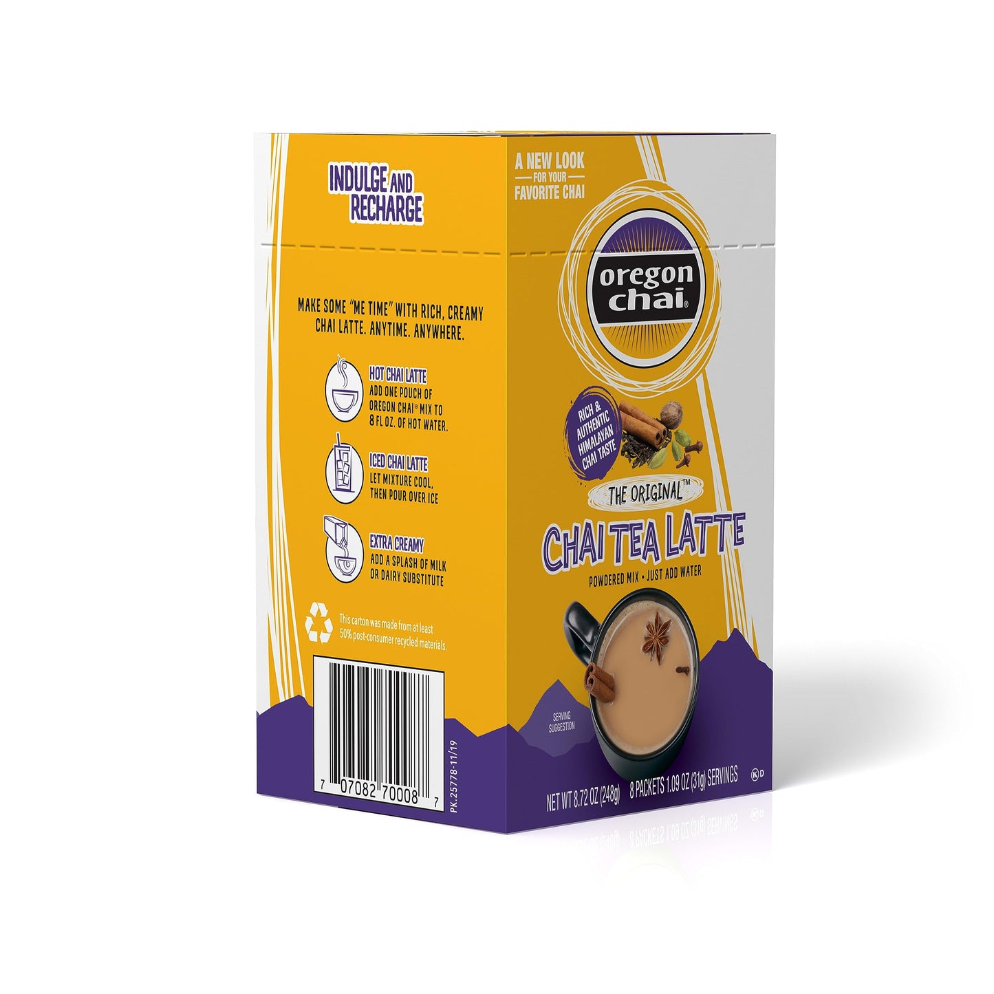 Oregon Chai Original Dry Chai Latte Mix, 8 Count (Pack of 4)