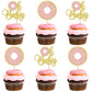 24 PCS Donut Oh Baby Cupcake Toppers Glitter Oh Baby Donut Cupcake Picks Donut Baby Shower Party Decorations for Sweet Donut The