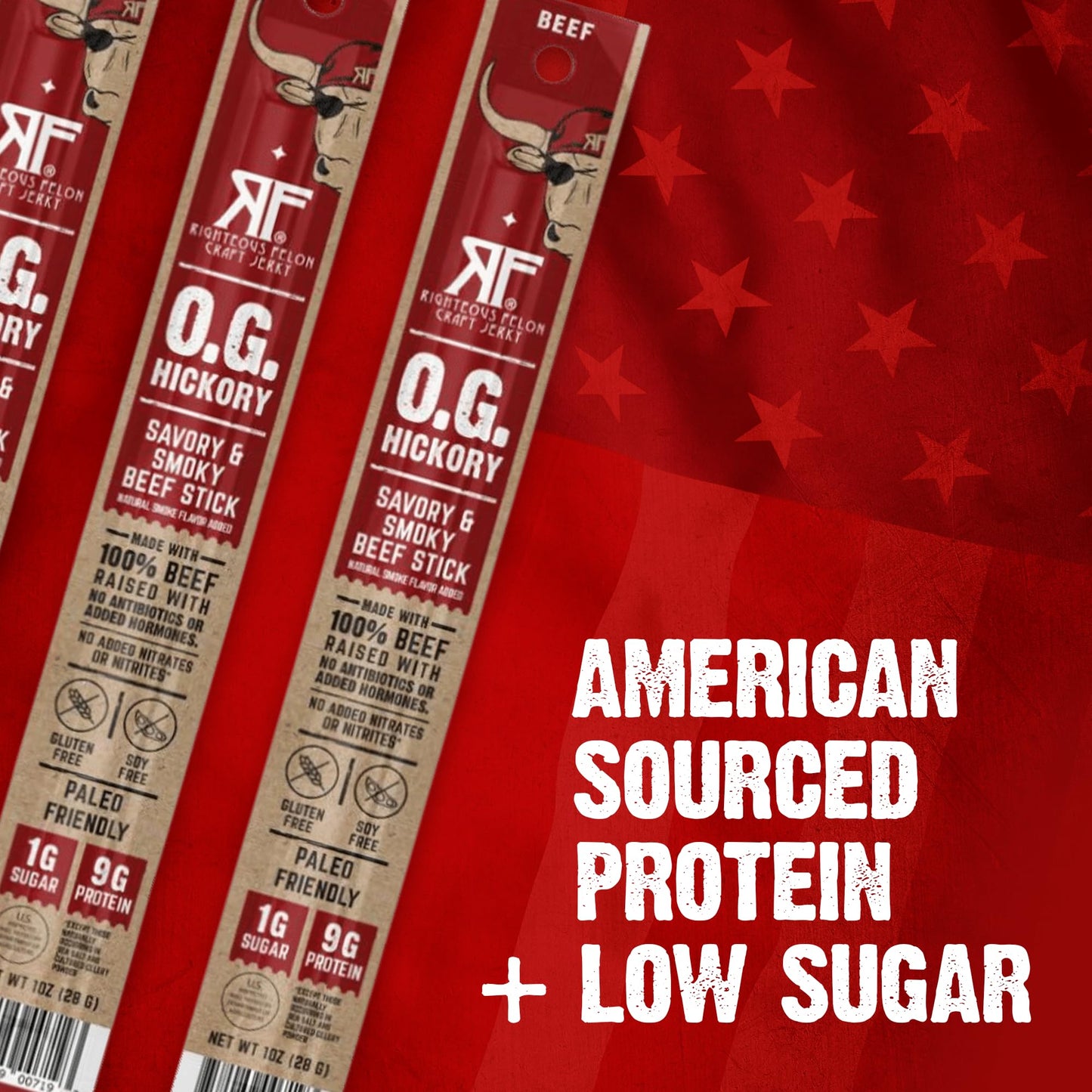Righteous Felon Meat Sticks | 100% Beef Sticks | Gluten Free & Keto Meat Sticks | Low Sugar & High Protein Meat Sticks | Healthy