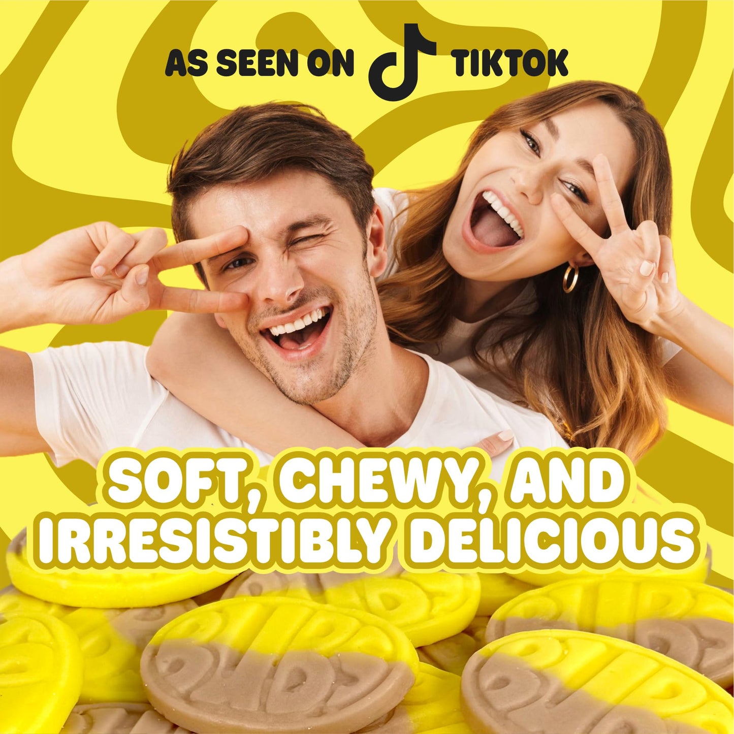 Bubs Swedish Candy - Banana Toffee Sweet Ovals | Vegan, Gluten-Free & Gelatin-Free Scandinavian Treats | Soft & Chewy Candy Impo
