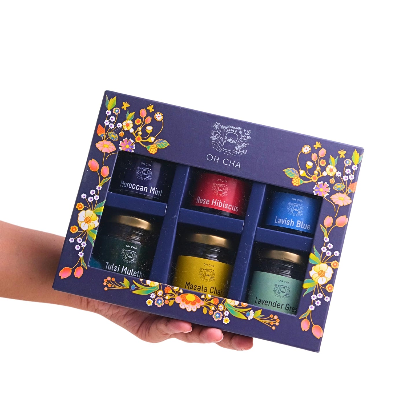 Oh Cha - Assorted Teas Gift Box | Tea Gift Set With 6 Flavors | Festive Gift Box | Green Tea, Black Tea, Herbal Tea | Birthday G