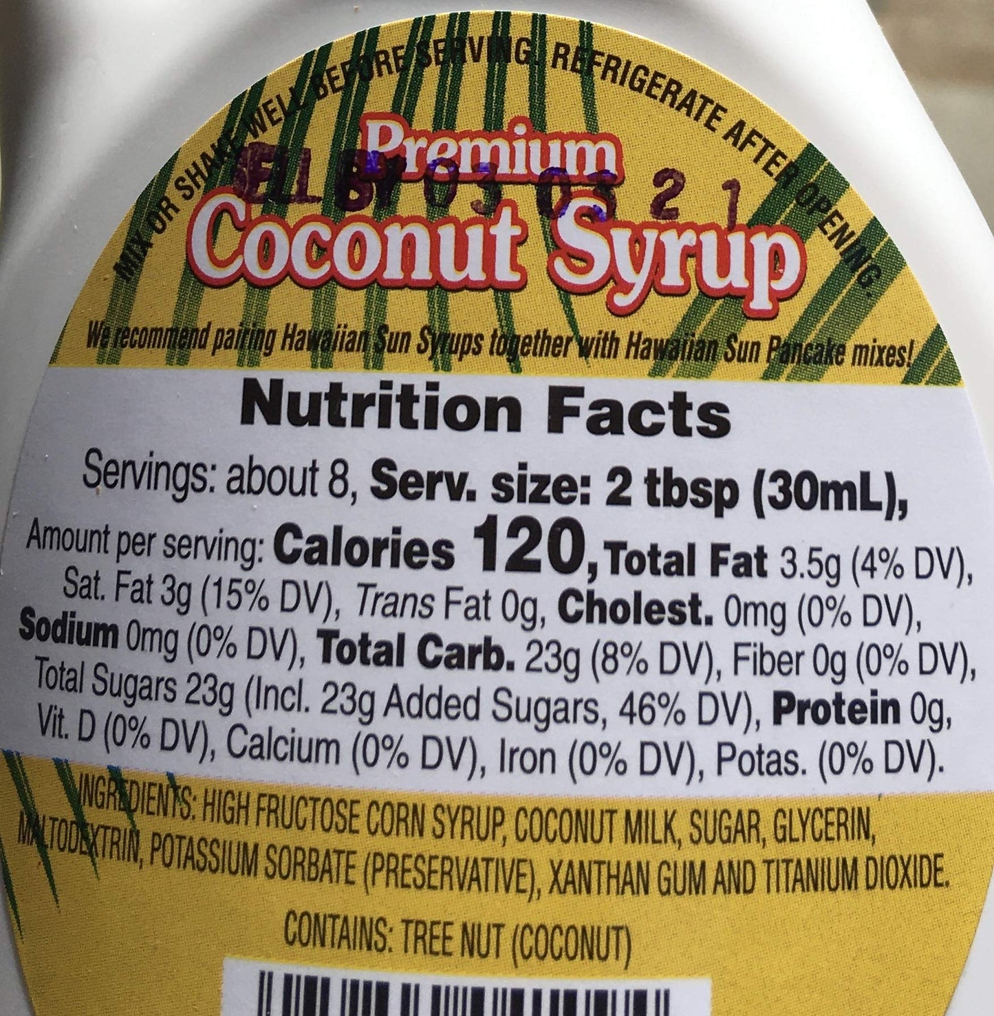 Hawaiian Sun Premium Coconut Syrups, 8.3 fl. oz., Mini Bottles, Pack of 2