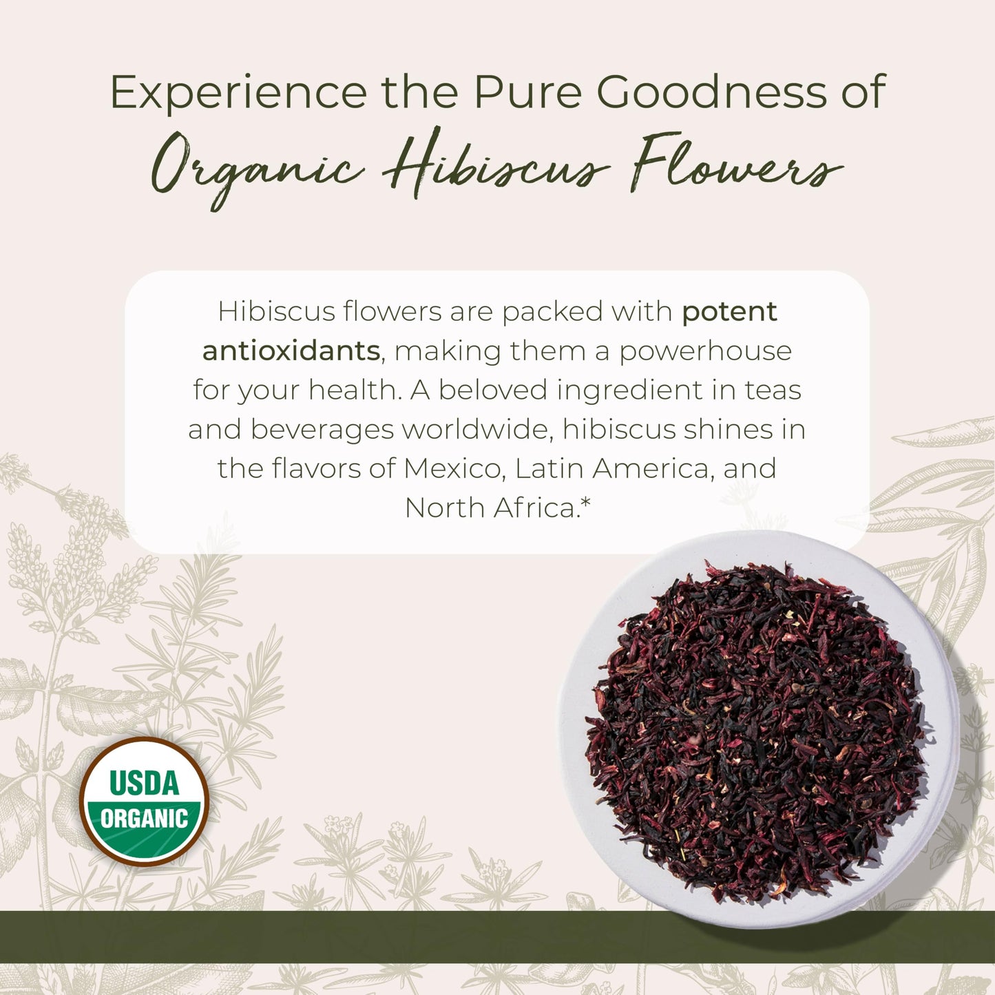 Starwest Botanicals Organic Dried Hibiscus Flowers - Cut & Sifted, 1 lb Bag (Pack of 2), Non-GMO, Certified Kosher