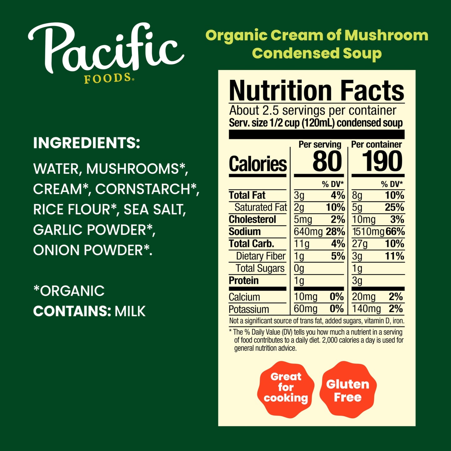 Pacific Foods Organic Cream of Mushroom Soup, 10.5 oz Can (Pack of 6)