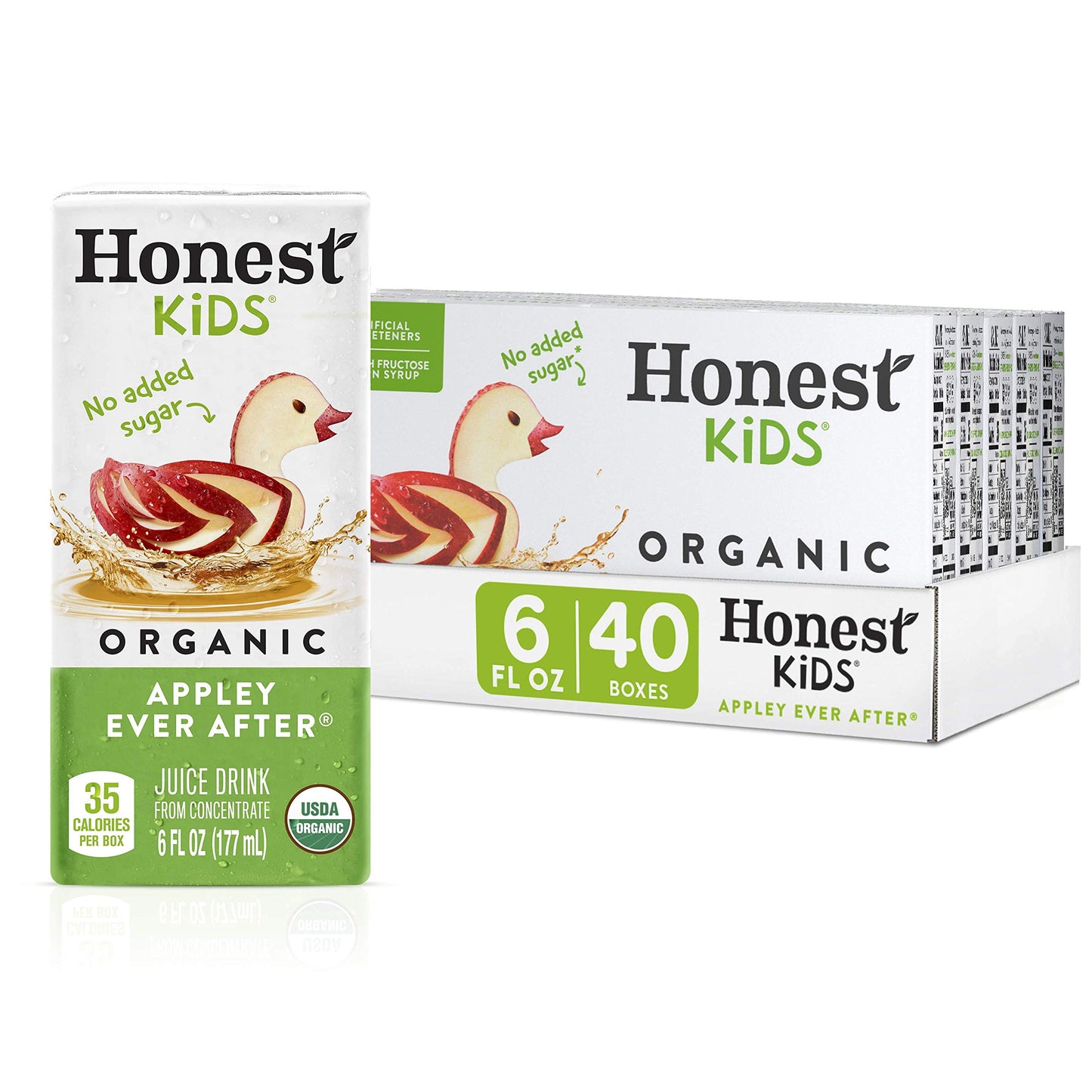 Honest Kids Organic Juice Drink, Apple, 6 Fl Oz Juice Boxes, Pack of 40
