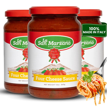 La San Marzano Four Cheese Pasta Sauce, All Natural, Gluten Free, 13 oz (Pack of 3)