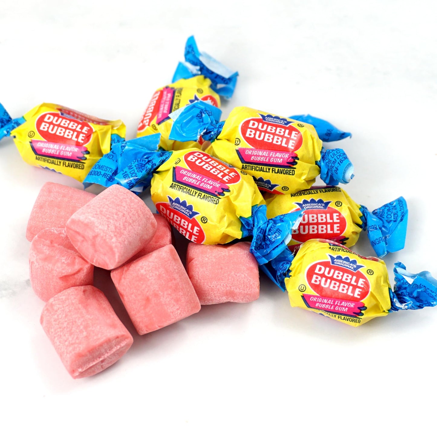 Dubble Original Bubble Gum - 2 lb Bulk Bag (Approx. 140 Pieces) - Individually Wrapped by The Hampton Popcorn Company - Pink Gum