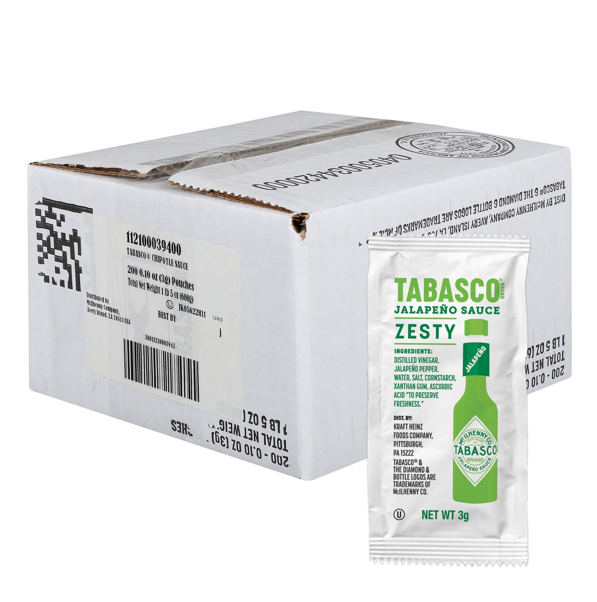 TABASCO Brand Green Jalapeno Pepper Sauce, Mild Hot Sauce, Single-Serve Hot Sauce Packets, Versatile Jalapeno Sauce, Easy for On