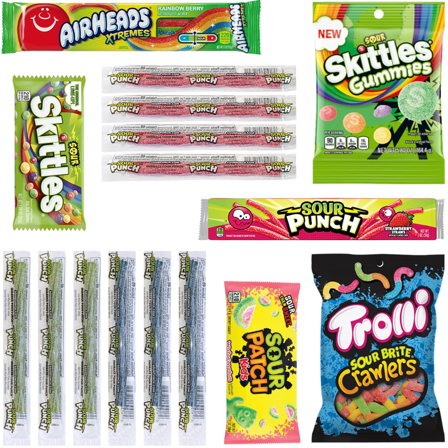 Hangry Kit Back To College Sour Candy Kit - 16-Piece Variety Pack With All Your Favorite Sour Candy Classics In A 'Back To Colle