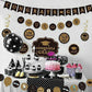 YCTHUNFISH Cake Topper Glitter Graduation Cap 2025 for High School Parties - Black Purple