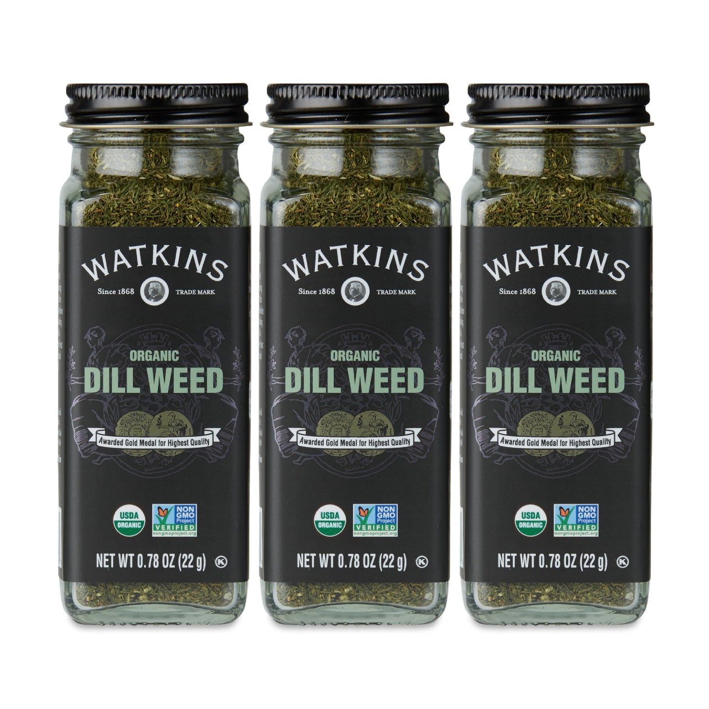 Watkins Organic Dill Weed, 3 Count, 0.78 Ounce Each, Culinary Herb Seasoning