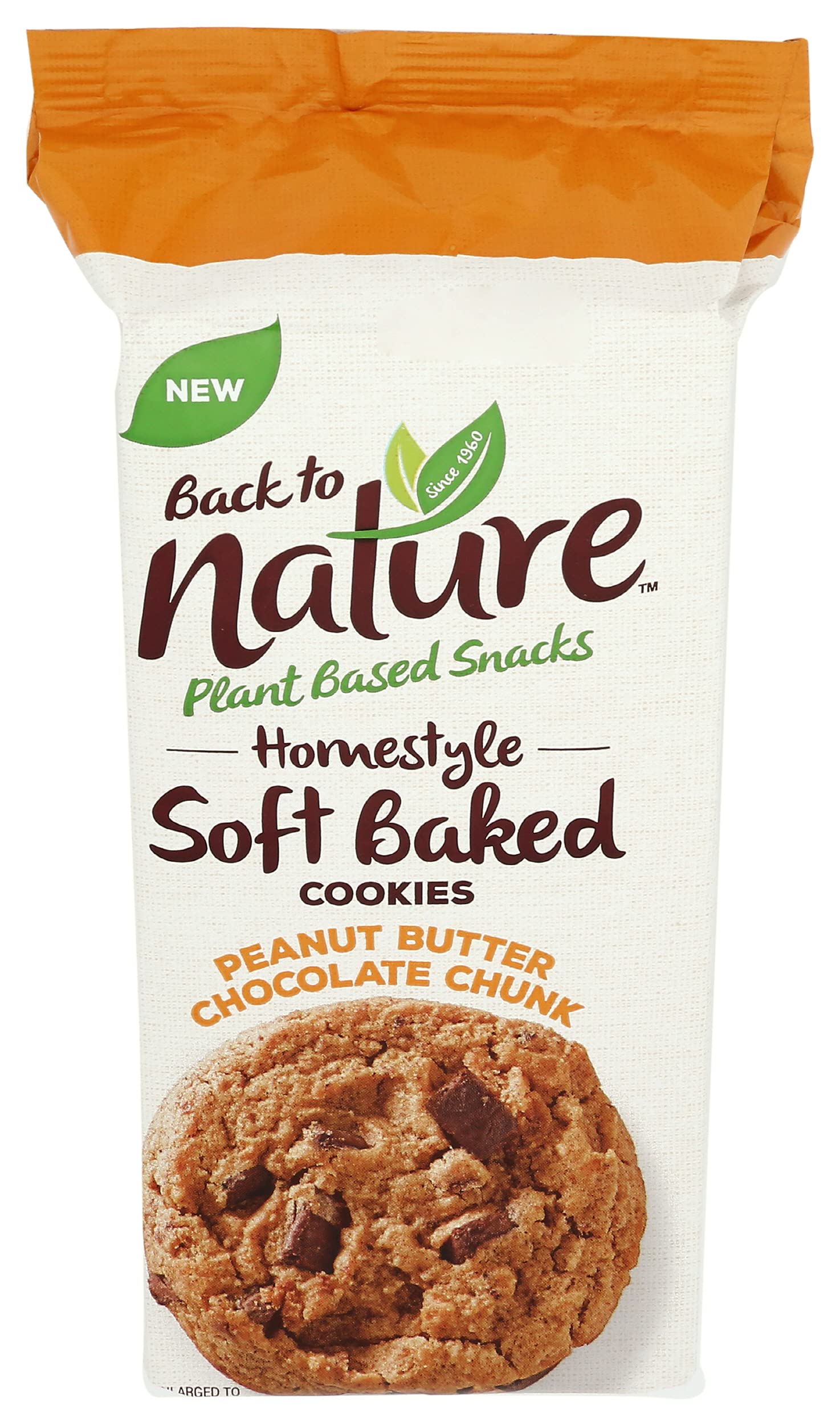 Back To Nature Non-gmo cookies, Homestyle Peanut Butter chocolate chunk, 8 Ounce