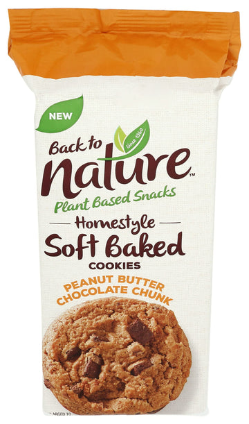 Back To Nature Non-gmo cookies, Homestyle Peanut Butter chocolate chunk, 8 Ounce