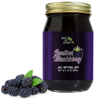 Green Jay Gourmet Seedless Blackberry Jam - All-Natural Fruit Jam With Blackberries & Lemon Juice - Vegan, Gluten-Free Jam - Con