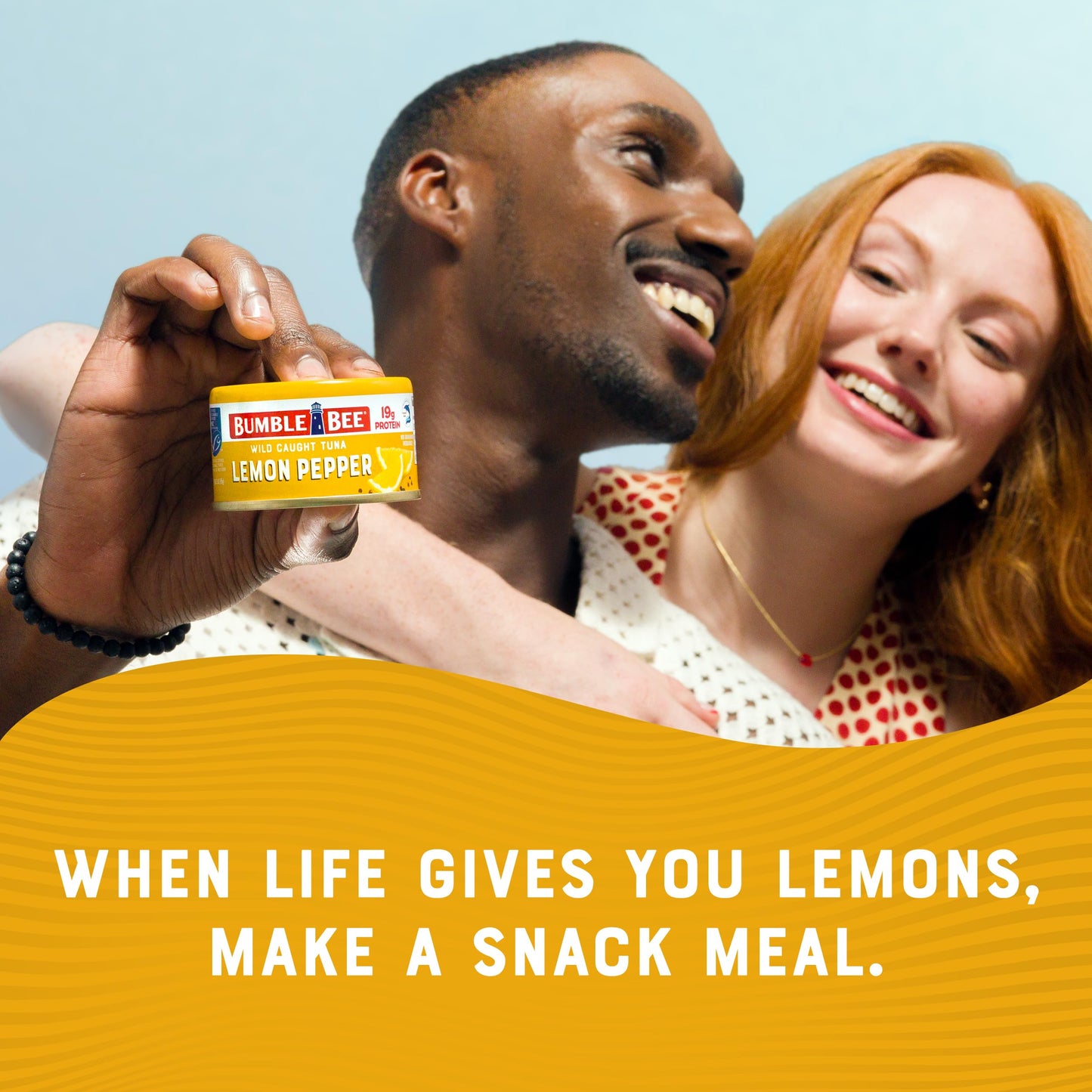 Bumble Bee Snackers - Lemon Pepper Tuna, 3 oz Easy Open Can - 19g Protein per Serving - Wild Caught Skipjack Chunk Light Tuna Pa
