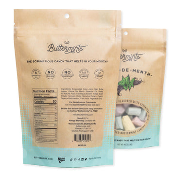 Buttermints Creme-De-Menth, Butter Mints Gluten-Free Candy Soft Butter Taste, Unexpectedly Scrumptious (4 Servings)